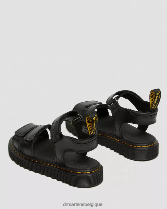 chaussure être Dr. Martens enfants sandales à brides en cuir klaire junior lampe t noire 6RFZX0430