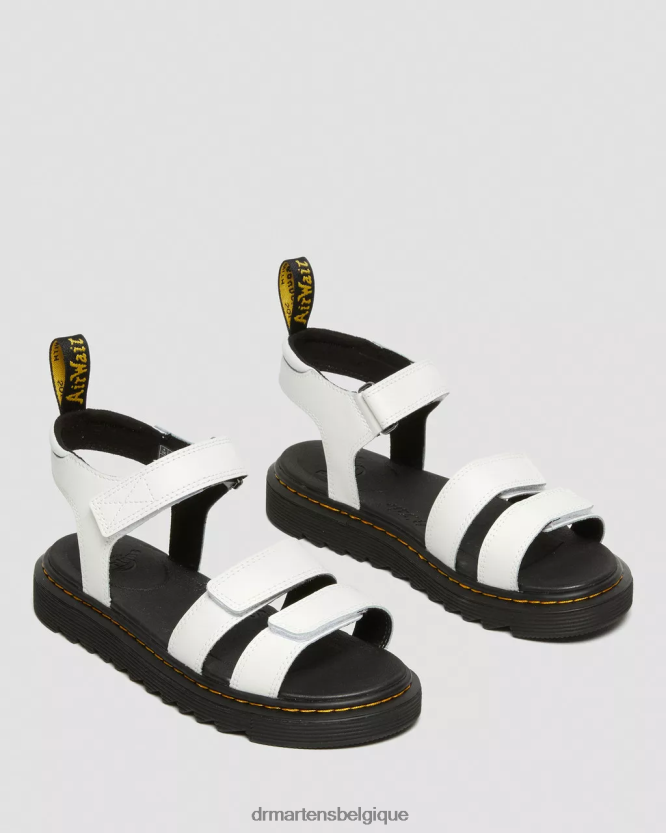chaussure être Dr. Martens enfants sandales à brides en cuir klaire pour jeunes lampe t blanche 6RFZX0463