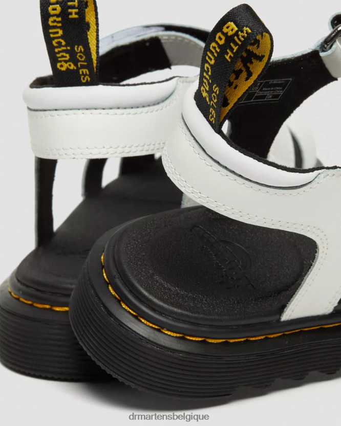 chaussure être Dr. Martens enfants sandales à brides en cuir klaire pour jeunes lampe t blanche 6RFZX0463
