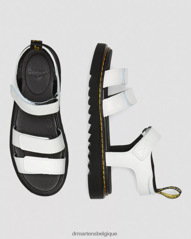chaussure être Dr. Martens enfants sandales à brides en cuir klaire pour jeunes lampe t blanche 6RFZX0463