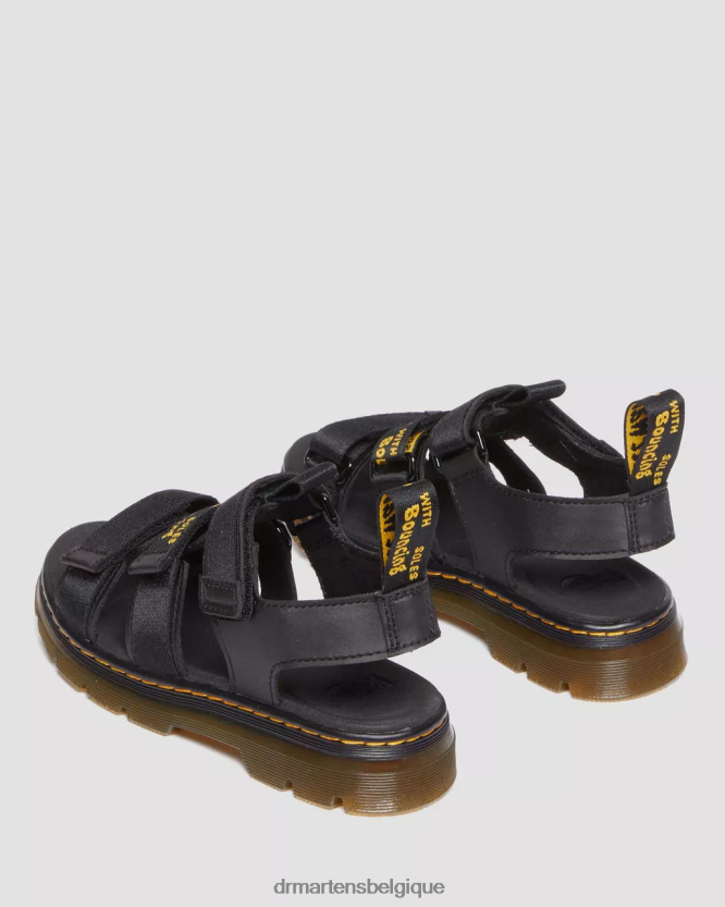 chaussure être Dr. Martens enfants sandales décontractées callan junior noir extra résistant et caoutchouteux 6RFZX0450