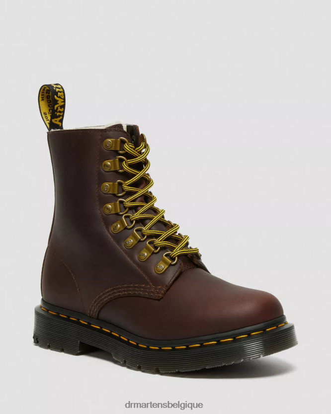 chaussure être Dr. Martens femmes 1460 pascal dm's bottes à lacets en cuir wintergrip chasse-neige marron 6RFZX0171