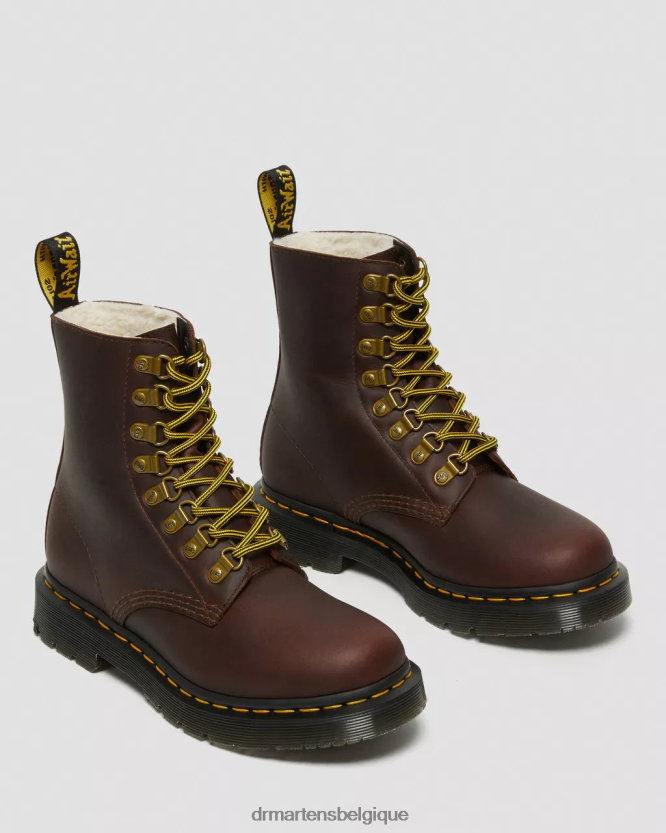 chaussure être Dr. Martens femmes 1460 pascal dm's bottes à lacets en cuir wintergrip chasse-neige marron 6RFZX0171