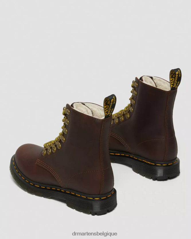 chaussure être Dr. Martens femmes 1460 pascal dm's bottes à lacets en cuir wintergrip chasse-neige marron 6RFZX0171