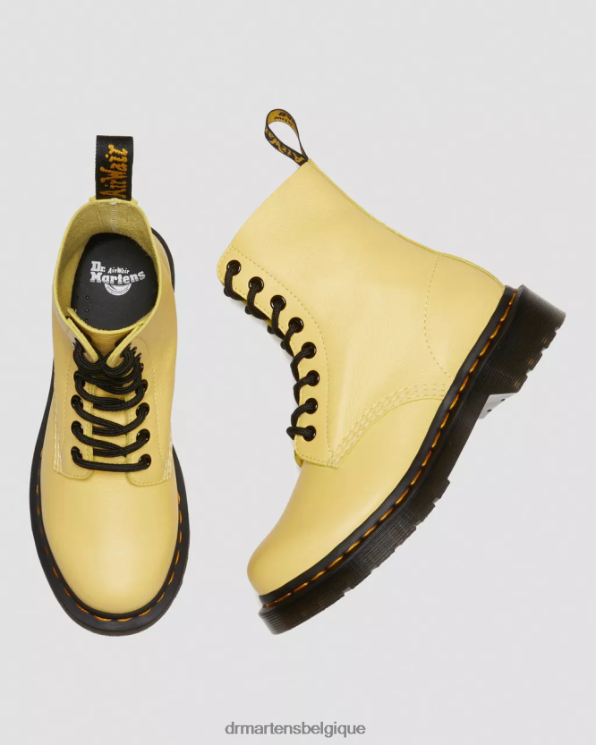 chaussure être Dr. Martens femmes Bottines à lacets avec œillets noirs 1460 Pascal Virginie jaune citron 6RFZX0145