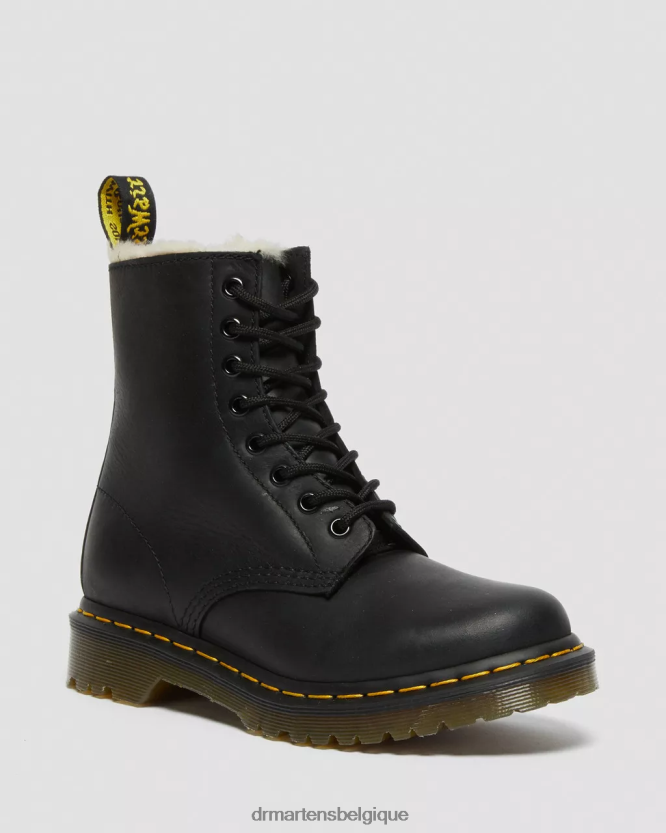 chaussure être Dr. Martens femmes Bottines à lacets doublées de fausse fourrure 1460 Wyoming bruni noir 6RFZX041