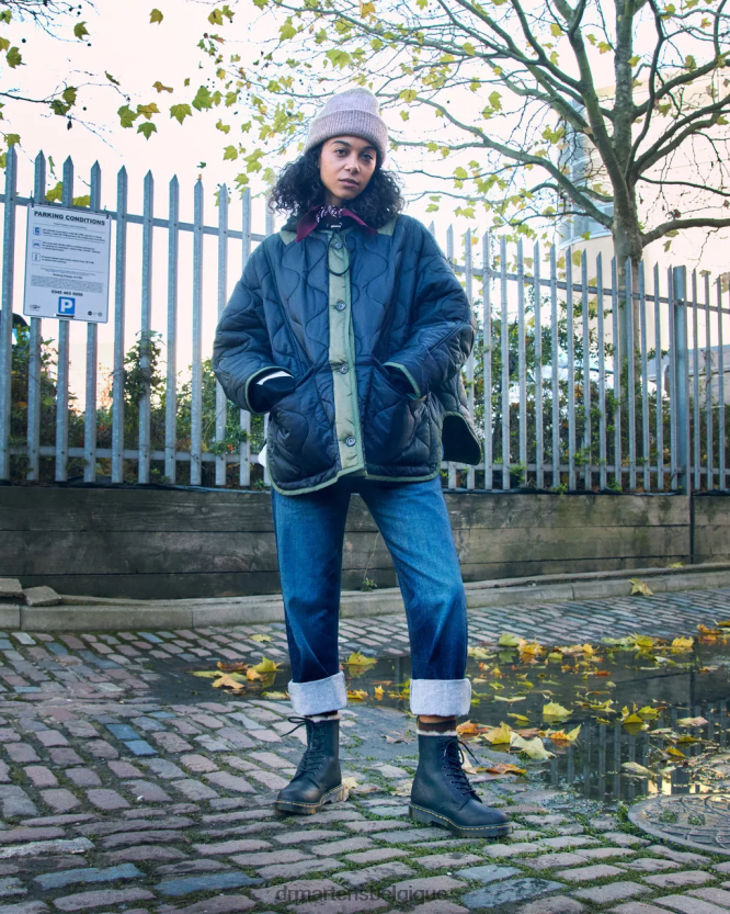 chaussure être Dr. Martens femmes Bottines à lacets doublées de fausse fourrure 1460 Wyoming bruni noir 6RFZX041