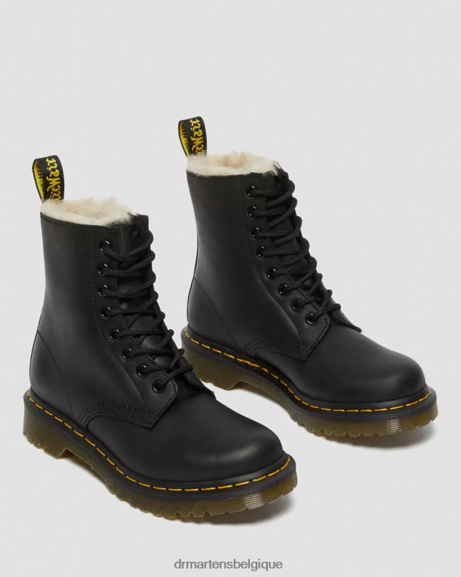 chaussure être Dr. Martens femmes Bottines à lacets doublées de fausse fourrure 1460 Wyoming bruni noir 6RFZX041