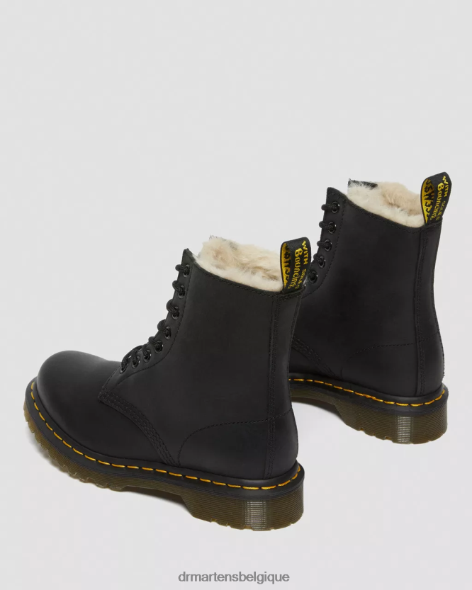chaussure être Dr. Martens femmes Bottines à lacets doublées de fausse fourrure 1460 Wyoming bruni noir 6RFZX041