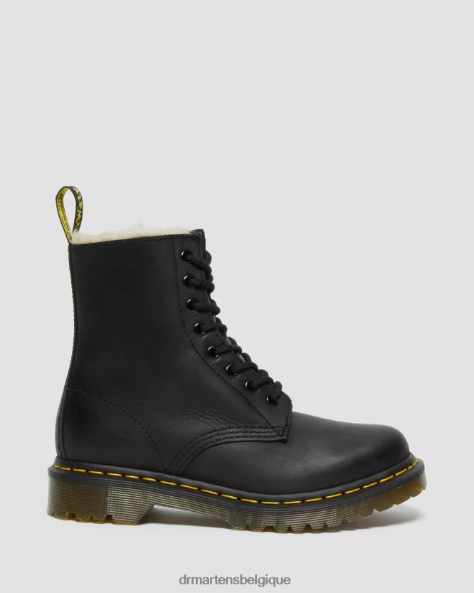 chaussure être Dr. Martens femmes Bottines à lacets doublées de fausse fourrure 1460 Wyoming bruni noir 6RFZX041
