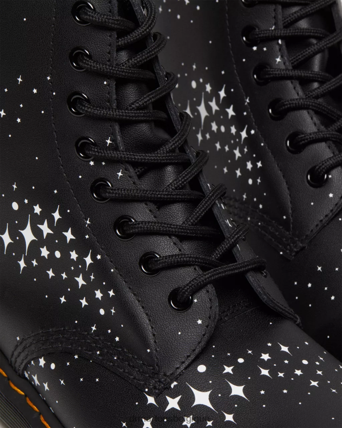 chaussure être Dr. Martens femmes Bottines à lacets en cuir 1460 pascal stars revers d'ombre florale fantôme noir 6RFZX0114