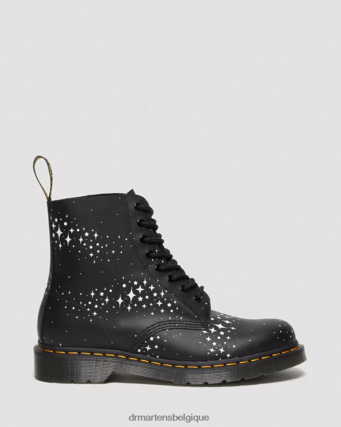 chaussure être Dr. Martens femmes Bottines à lacets en cuir 1460 pascal stars revers d'ombre florale fantôme noir 6RFZX0114