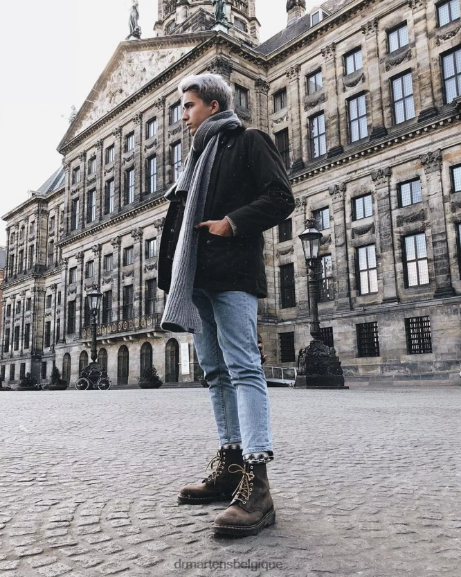 chaussure être Dr. Martens femmes Bottines à lacets en cuir Crazy Horse 1460 cheval fou marron 6RFZX022