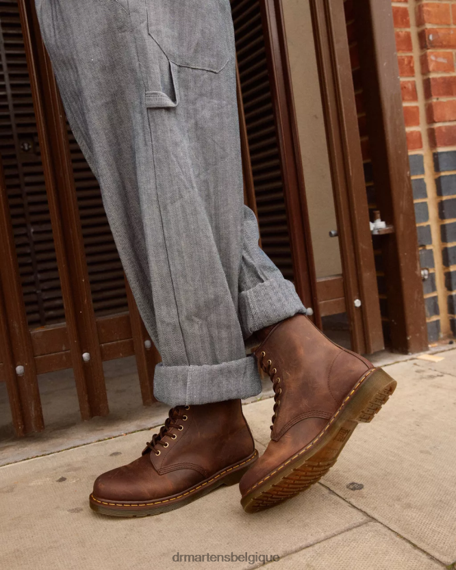 chaussure être Dr. Martens femmes Bottines à lacets en cuir Crazy Horse 1460 cheval fou marron 6RFZX056