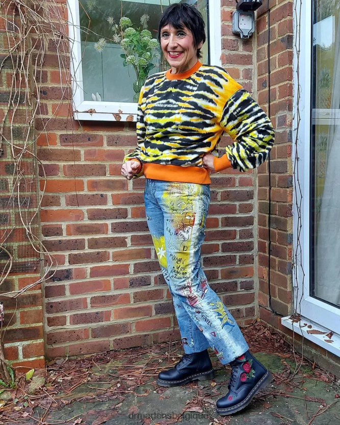 chaussure être Dr. Martens femmes Bottines à lacets en cuir à fleurs 1460 vonda noir doux t 6RFZX066