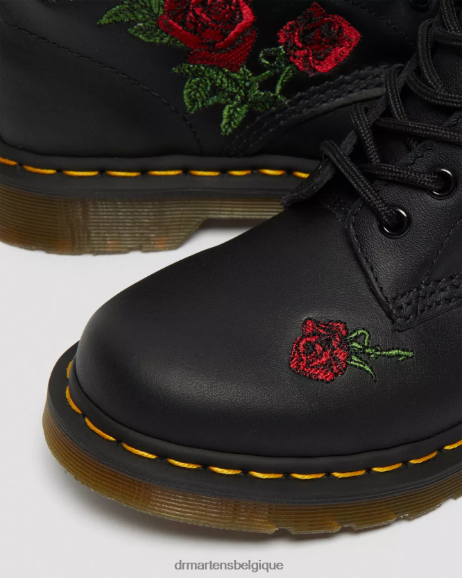 chaussure être Dr. Martens femmes Bottines à lacets en cuir à fleurs 1460 vonda noir doux t 6RFZX066
