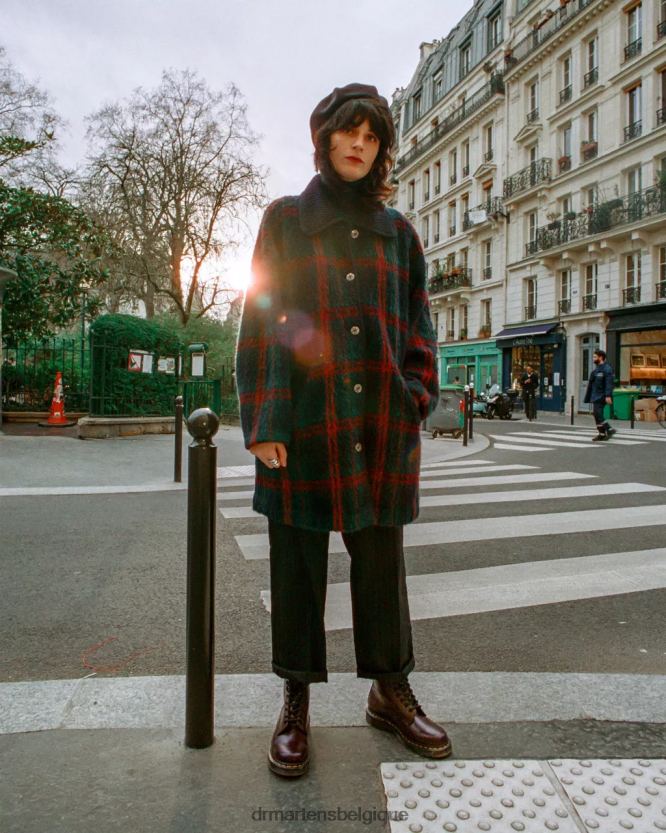 chaussure être Dr. Martens femmes Bottines à lacets en cuir lisse 1460 bordeaux lisse 6RFZX0153