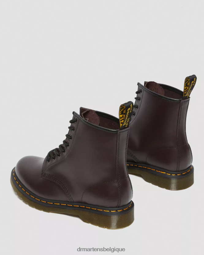 chaussure être Dr. Martens femmes Bottines à lacets en cuir lisse 1460 bordeaux lisse 6RFZX0153