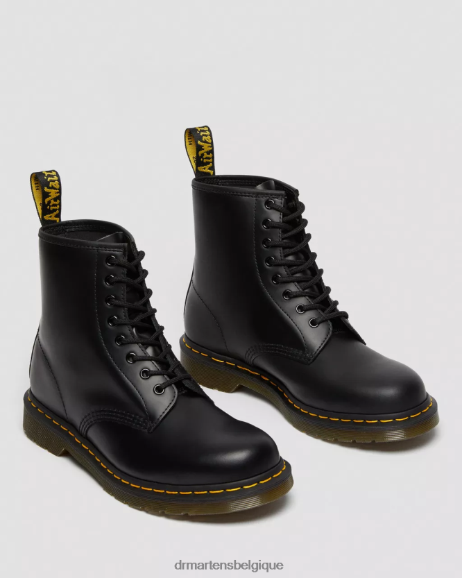 chaussure être Dr. Martens femmes Bottines à lacets en cuir lisse 1460 noir lisse 6RFZX01
