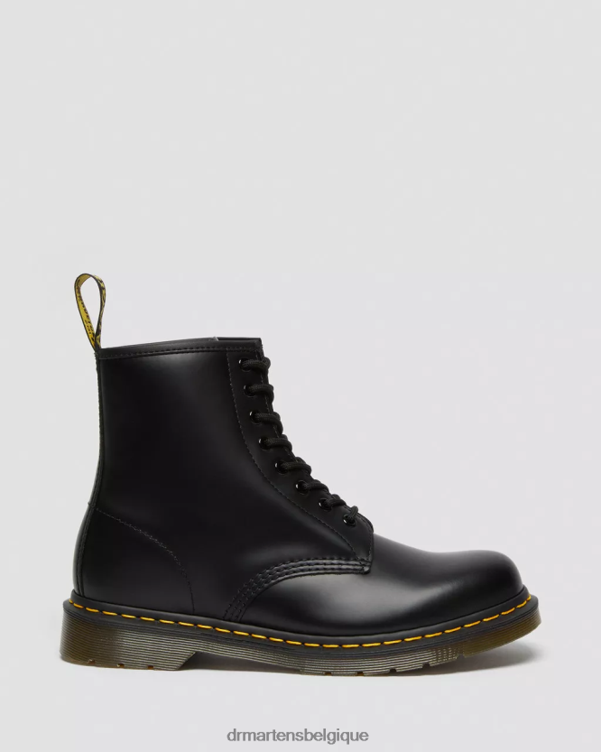 chaussure être Dr. Martens femmes Bottines à lacets en cuir lisse 1460 noir lisse 6RFZX01