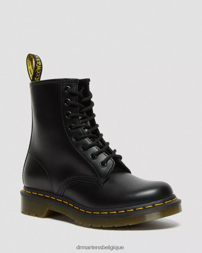 chaussure être Dr. Martens femmes Bottines à lacets en cuir lisse 1460 noir lisse 6RFZX04