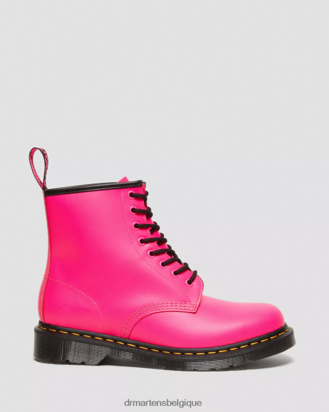 chaussure être Dr. Martens femmes Bottines à lacets en cuir lisse 1460 rose lisse 6RFZX0193