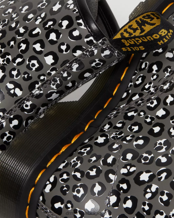 chaussure être Dr. Martens femmes Bottines à lacets en cuir lisse léopard 1460 bronze lisse 6RFZX0127