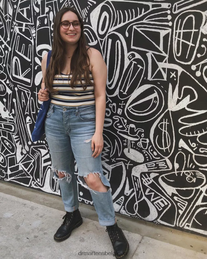 chaussure être Dr. Martens femmes Bottines à lacets en cuir nappa 1460 nappa noir 6RFZX05