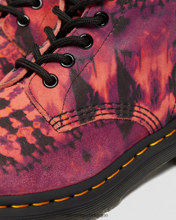 chaussure être Dr. Martens femmes Bottines à lacets en cuir tie-dye 1460 pascal violet 6RFZX0189
