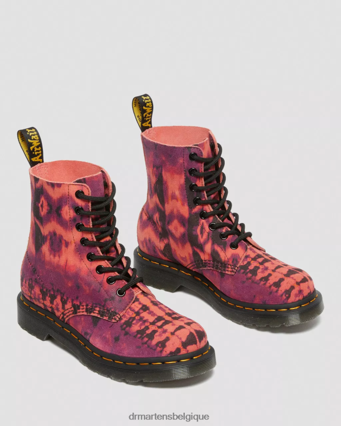 chaussure être Dr. Martens femmes Bottines à lacets en cuir tie-dye 1460 pascal violet 6RFZX0189
