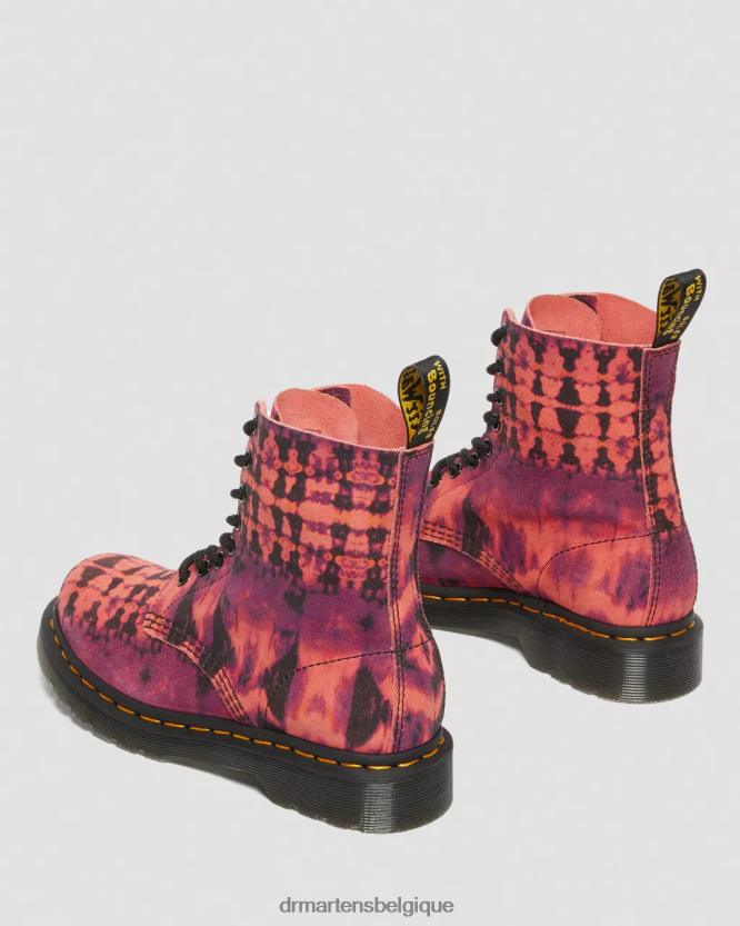 chaussure être Dr. Martens femmes Bottines à lacets en cuir tie-dye 1460 pascal violet 6RFZX0189
