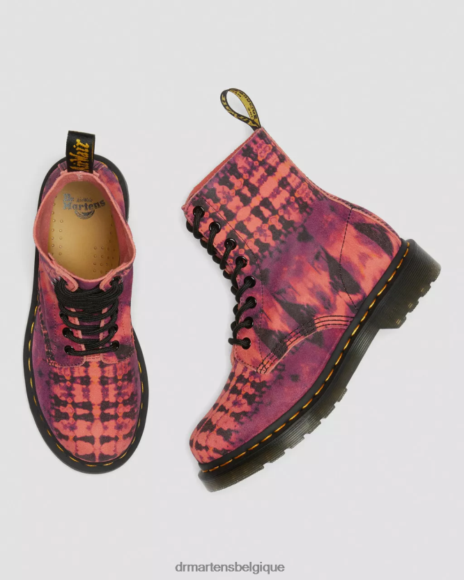 chaussure être Dr. Martens femmes Bottines à lacets en cuir tie-dye 1460 pascal violet 6RFZX0189