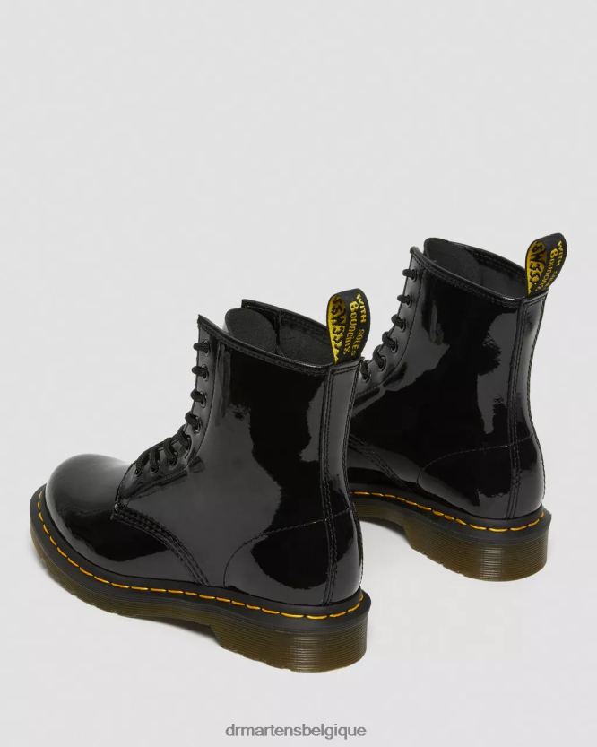 chaussure être Dr. Martens femmes Bottines à lacets en cuir verni 1460 Lucido noir et lampe vernie 6RFZX06