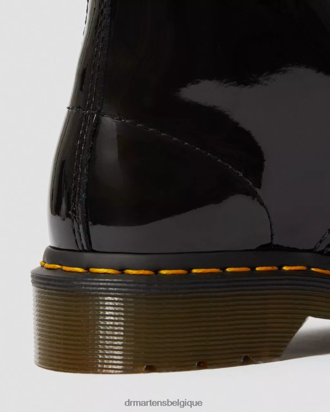 chaussure être Dr. Martens femmes Bottines à lacets en cuir verni 1460 Lucido noir et lampe vernie 6RFZX06