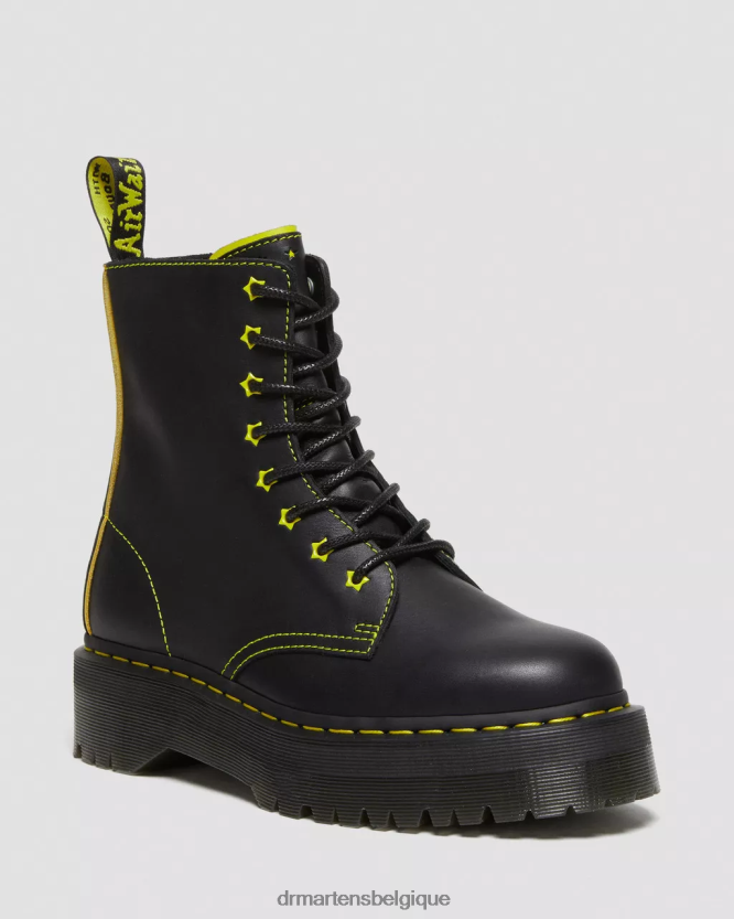 chaussure être Dr. Martens femmes botte jadon ii plateformes en cuir néon star sendal noir et jaune et romario 6RFZX0162