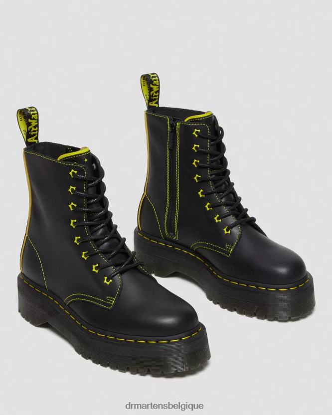 chaussure être Dr. Martens femmes botte jadon ii plateformes en cuir néon star sendal noir et jaune et romario 6RFZX0162
