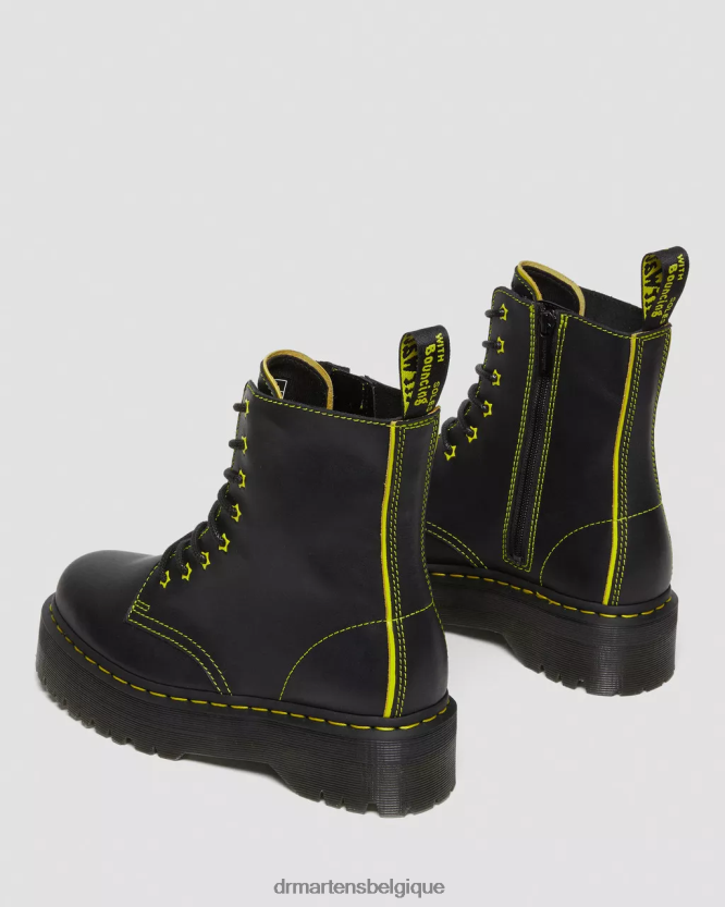 chaussure être Dr. Martens femmes botte jadon ii plateformes en cuir néon star sendal noir et jaune et romario 6RFZX0162