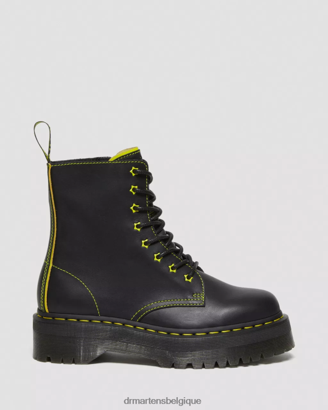 chaussure être Dr. Martens femmes botte jadon ii plateformes en cuir néon star sendal noir et jaune et romario 6RFZX0162