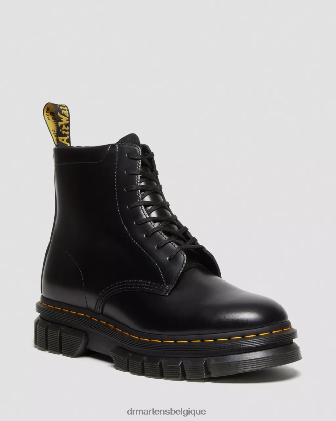 chaussure être Dr. Martens femmes bottes à lacets à plateforme en cuir lisse rikard noir poli lisse 6RFZX0136