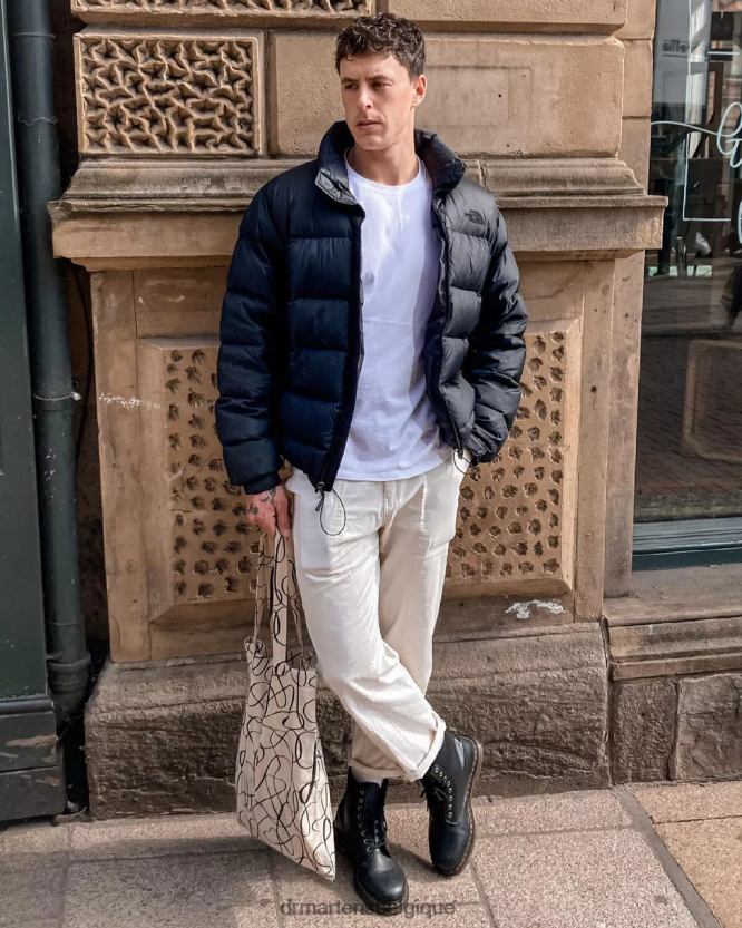 chaussure être Dr. Martens femmes bottes végétaliennes à lacets 1460 felix Félix noir déteint 6RFZX08