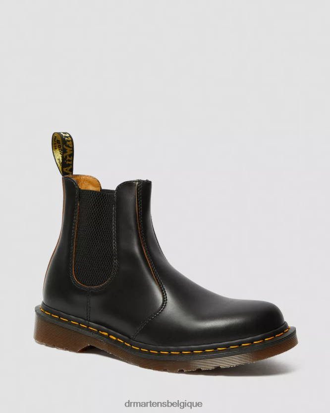 chaussure être Dr. Martens femmes 2976 bottes chelsea vintage fabriquées en Angleterre quilon noir 6RFZX052