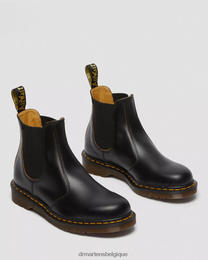 chaussure être Dr. Martens femmes 2976 bottes chelsea vintage fabriquées en Angleterre quilon noir 6RFZX052