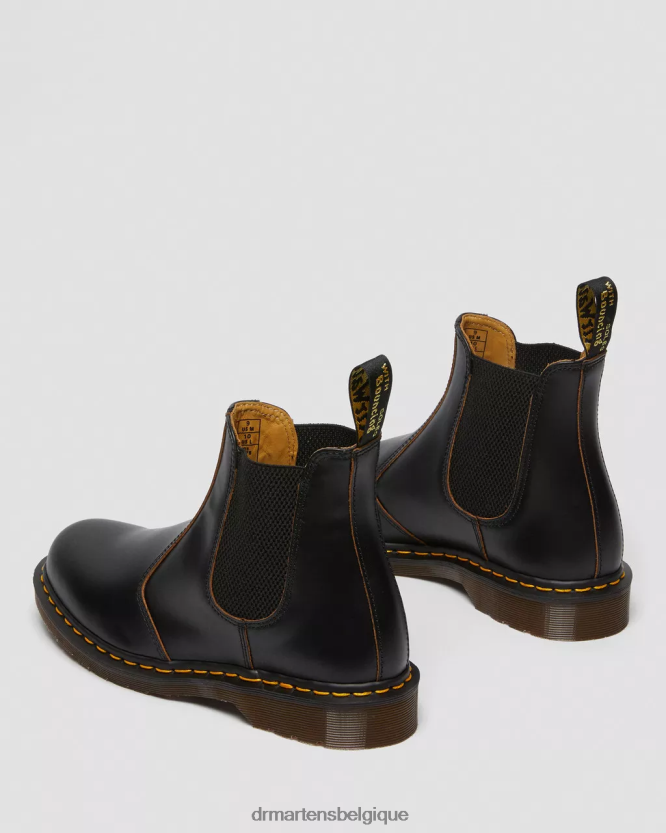 chaussure être Dr. Martens femmes 2976 bottes chelsea vintage fabriquées en Angleterre quilon noir 6RFZX052