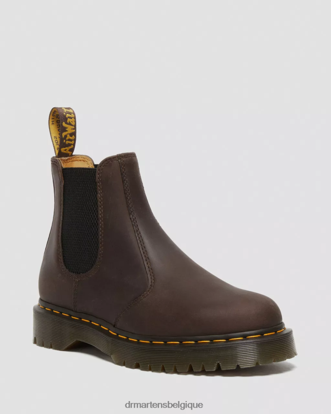chaussure être Dr. Martens femmes Bottines Chelsea Crazy Horse 2976 Bex cheval fou marron foncé 6RFZX057
