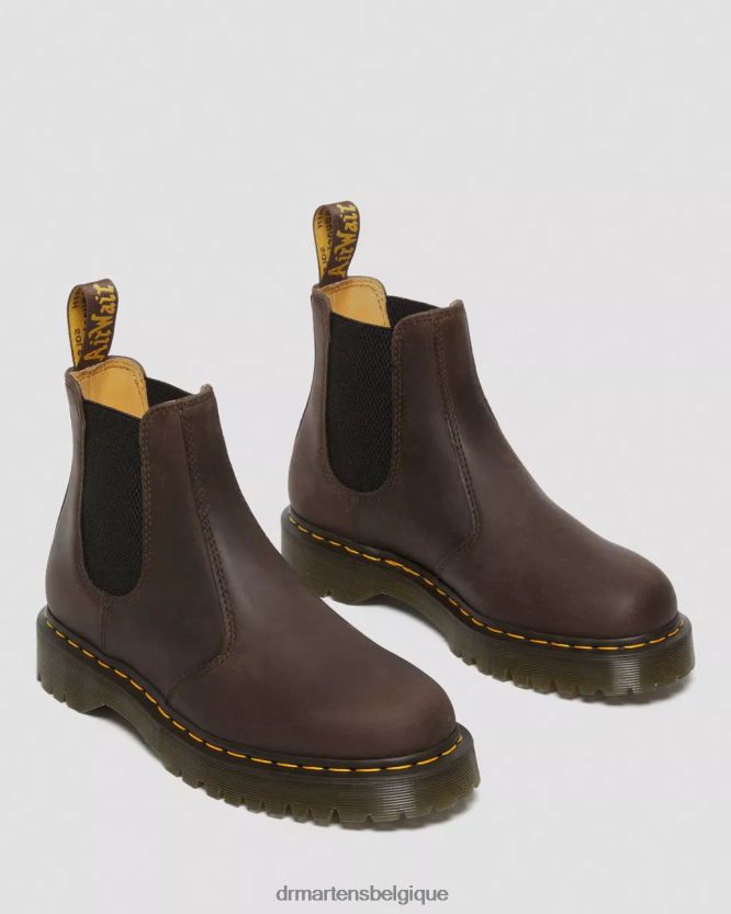 chaussure être Dr. Martens femmes Bottines Chelsea Crazy Horse 2976 Bex cheval fou marron foncé 6RFZX057