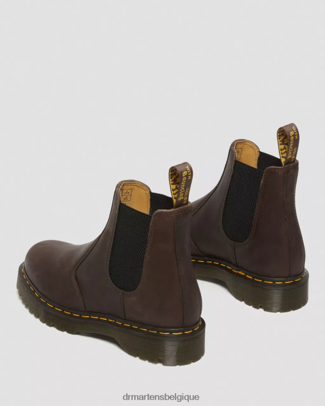 chaussure être Dr. Martens femmes Bottines Chelsea Crazy Horse 2976 Bex cheval fou marron foncé 6RFZX057