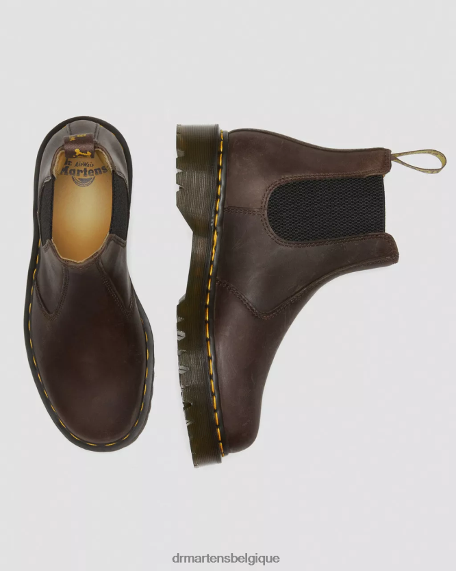chaussure être Dr. Martens femmes Bottines Chelsea Crazy Horse 2976 Bex cheval fou marron foncé 6RFZX057