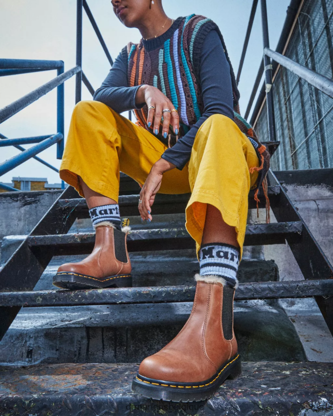 chaussure être Dr. Martens femmes Bottines chelsea doublées de fausse fourrure 2976 leonore maréchal-ferrant 6RFZX026