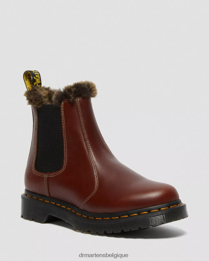 chaussure être Dr. Martens femmes Bottines chelsea doublées de fausse fourrure 2976 leonore marron abruzzes wp 6RFZX0196