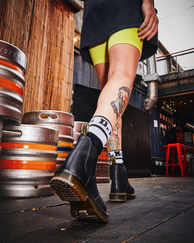 chaussure être Dr. Martens femmes Bottines chelsea en cuir antidérapantes 2976 noir industriel pleine fleur 6RFZX0385